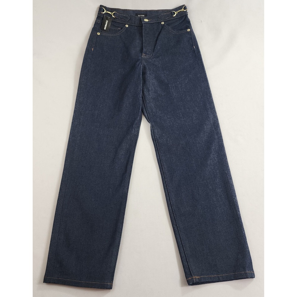 Express MOM Jeans Womens sz 0 R Super High Rise Blue 27255261 Stretch $88 Ladies